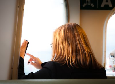 Quiz: What was the lady doing on the ferry?  