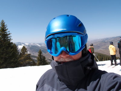 Bob's first ski helmet.