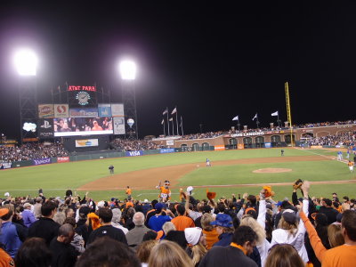 Our annual baseball game in June -- Giants beat the Cubs.  Giants win the World Series.