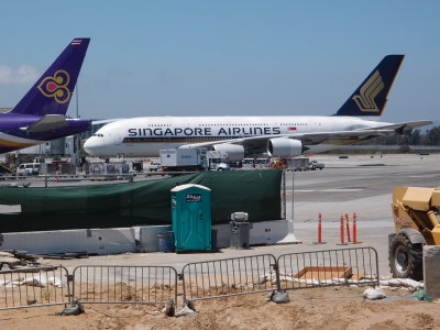 Our flight out of LAX on an Airbus 380-800.