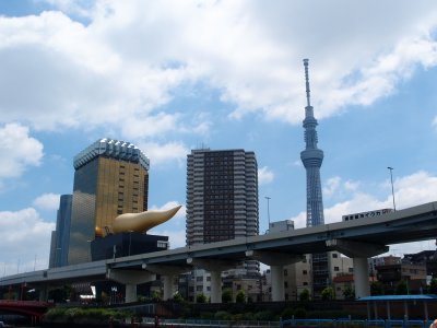 Asahi building and the Tokyo Sky Tree tower