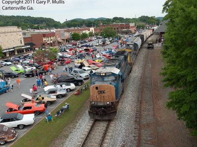 A car show and trains in downtown Cartersville.tif