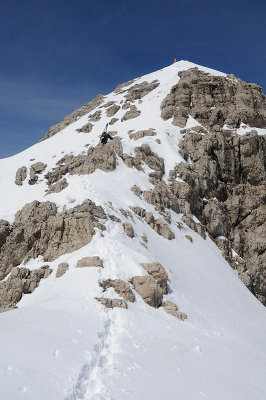 In cresta verso la cima