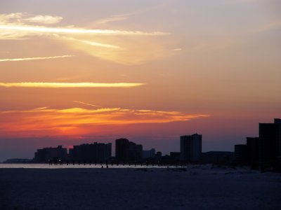Sunset Orange Beach, buildings