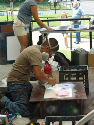 Painting with Spray paint  at Huntsville Space Center