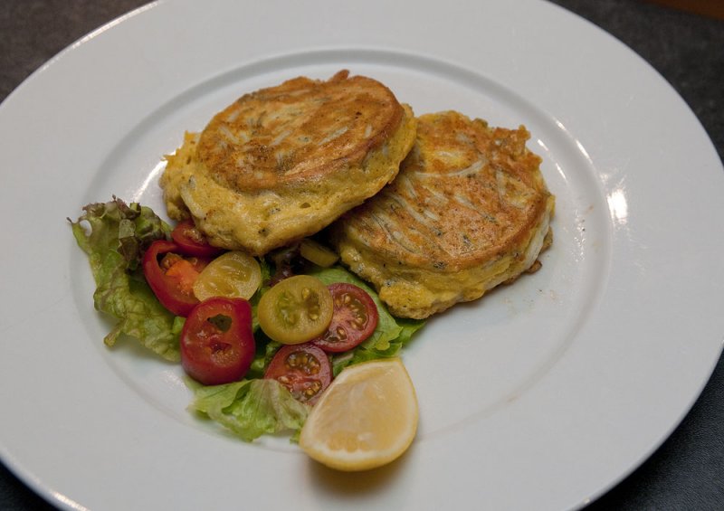 1 May 2011 - Whitebait fritters and salad