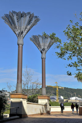 metal palm trees in Civic Square