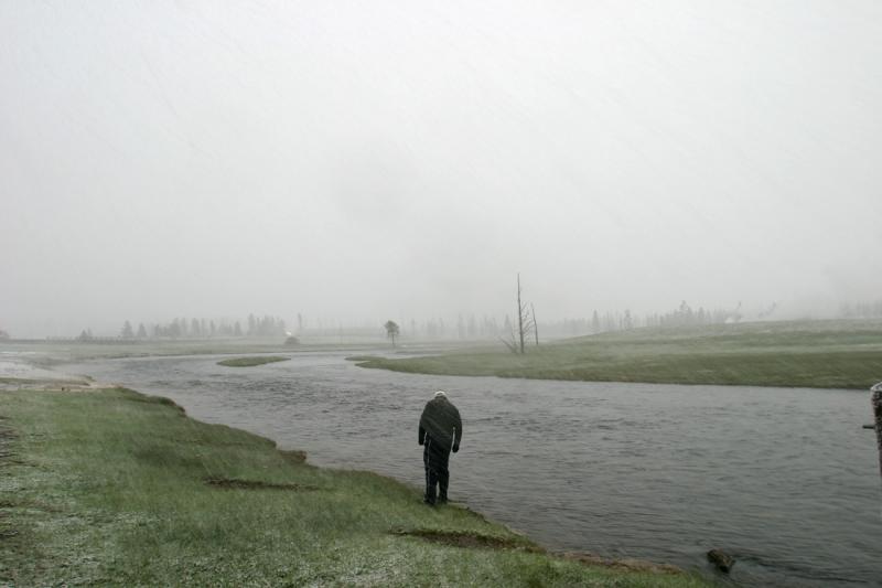 Sleet on the Firehole