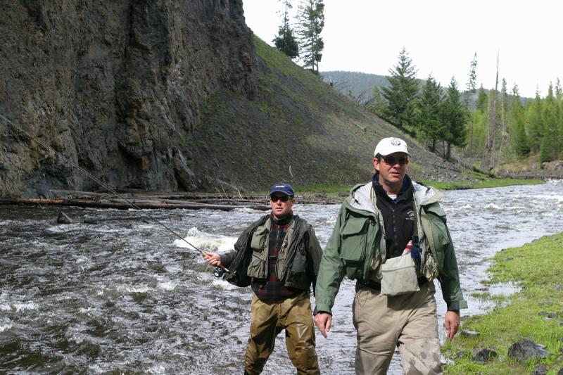Rob and Pete on the lower Firehole