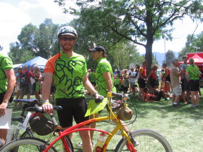 We passed by this fellow several times along the way. He actually rode this bike 419 miles to the finish!