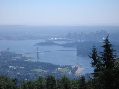 Looking out over Lions Gate Bridge from Cypress Lookout
