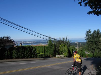 View of Vancouver at the crest of the hill
