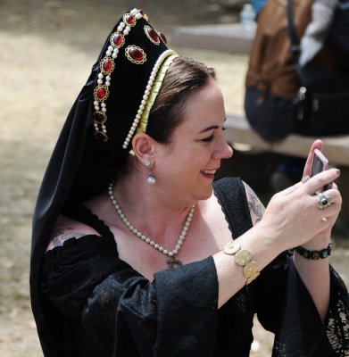 Anne Boleyn with Mobile Device