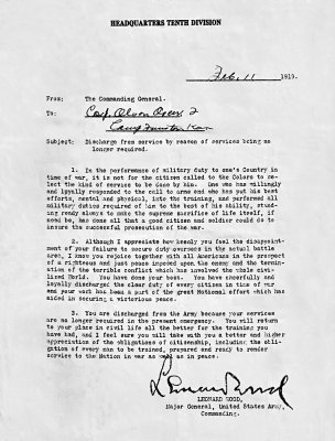 Leonard Wood Discharge Letter