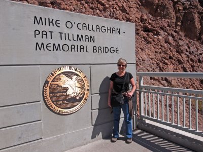P3097896 - Pam on Memorial Bridge at Hoover Dam.jpg