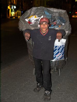Guy collecting trash