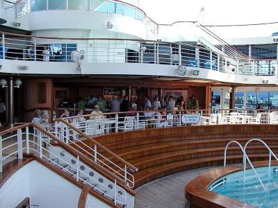 Outriggers Bar at the rear of the ship (Lido deck 15)