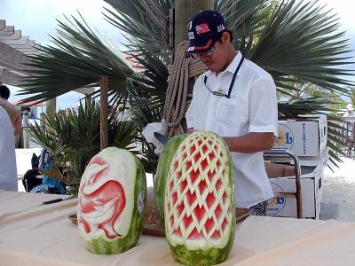 Watermelons turned into art.