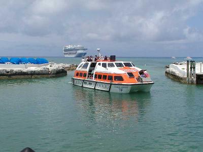 Another tender arrives at Princess Cays. It's a very smooth operation of constantly revolving tenders thoughout the day.