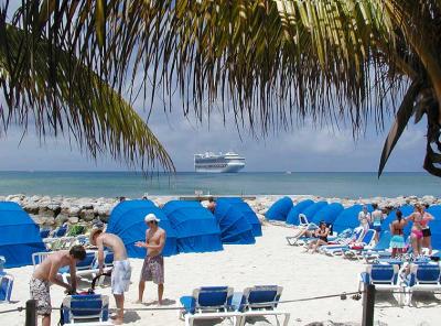 Cabannas on the beach at Princess Cays