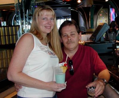 Melissa and Rick... relaxing with a cool libation.