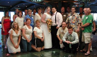 Many of the Bar Shark family celebrate the nuptials!