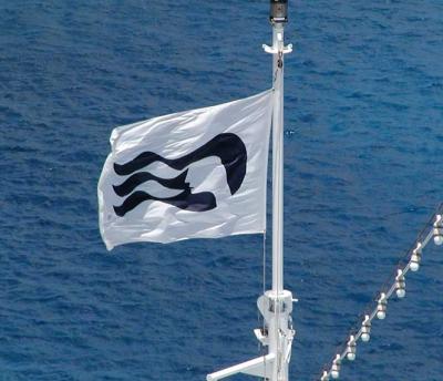 Princess Logo Flag on the bow