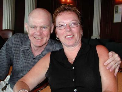 Pat and Bill appear to still be having fun on their last night onboard.