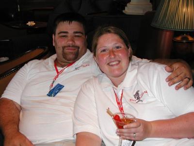 Carter and Bre enjoying the end of the cruise and the beginning of a life together.