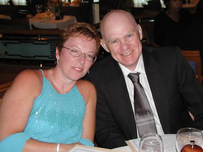 Pat and Bill complete our table for dinner on the second formal night.