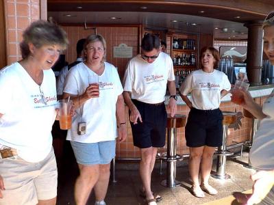 Bob teaching the shag to the Bar Shark ladies.