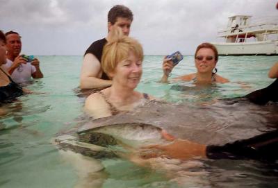 Judy makes friends with a female Southern Stingray.