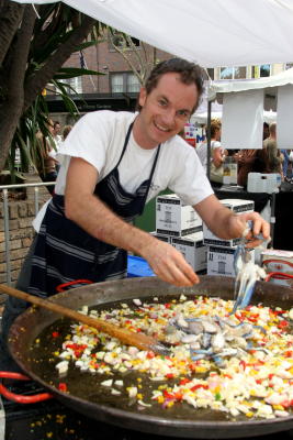 Bayswater Brasserie Chef at work on the paella