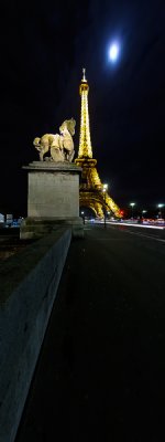 Eiffel Tower Full Moon