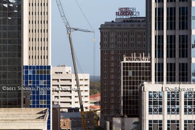 2011 - giant crane operating on N. Florida Avenue in downtown Tampa stock photo #6730