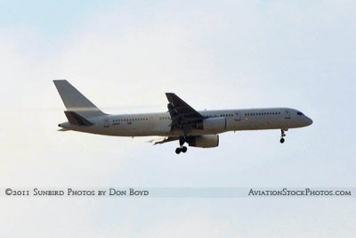 USAF C-32B #00-9001 (ex Avianca N987AN) on approach to MacDill Air Force Base military aviation stock photo