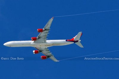 2011 - Virgin Atlantic A340-642 G-VFIT aviation airline stock photo #7838