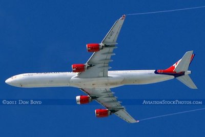 2011 - Virgin Atlantic A340-642 G-VFIT airline aviation stock photo #7838C