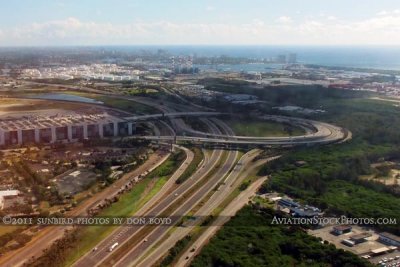 2011 - US 1 and the main entrance to Ft. Lauderdale-Hollywood International Airport aerial landscape stock photo