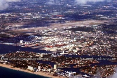 2011 - Port Everglades and Ft. Lauderdale-Hollywood International Airport landscape aerial stock photo