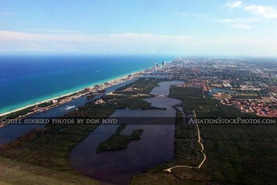 2011 - coastline, West Lake and West Lake Park landscape aerial stock photo