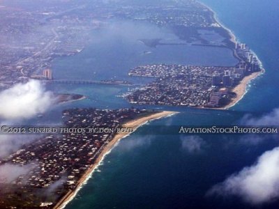 2012 - Palm Beach, Lake Worth Inlet and Singer Island aerial landscape stock photo