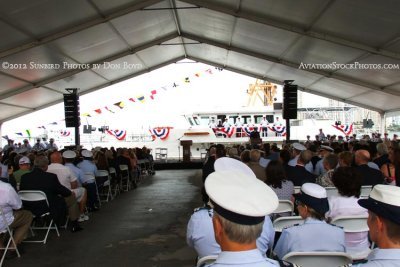 Invited guests waiting for the USCGC BERNARD C. WEBBER (WPC 1101) commissioning ceremony