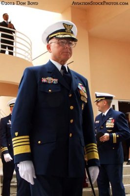 Admiral Robert J. Papp Jr., Commandant of the Coast Guard, at the USCGC BERNARD C. WEBBER (WPC 1101) commissioning ceremony