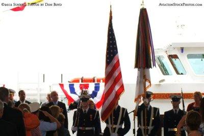 The Coast Guard Color Guard at the commissioning ceremony for the USCGC BERNARD C. WEBBER (WPC 1101)