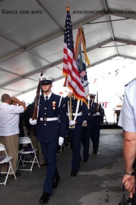 The Coast Guard Color Guard departing the commissioning ceremony for the USCGC BERNARD C. WEBBER (WPC 1101)