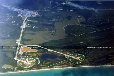 2011 - launch pads and the Vehicle Assembly Building on the north part of Cape Canaveral aviation aerial stock photo #9283