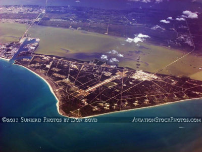2011 - Port Canaveral and Cape Canaveral aviation aerial landscape stock photo #9289
