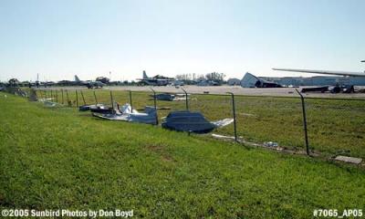 Hurricane Wilma damage at Opa-locka Airport, T-hangar ramp area southeast of the USCG Air Station stock photo #7065