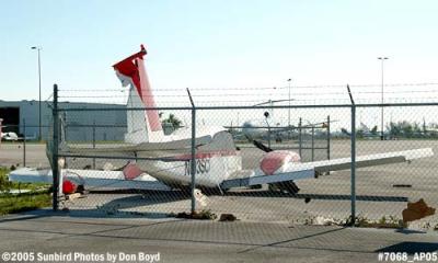 Hurricane Wilma damage - Air Recovery Inc.'s Piper PA-23-250 N813SC damage by Hurricane Wilma stock photo #7068